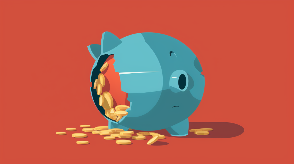 a broken piggybank